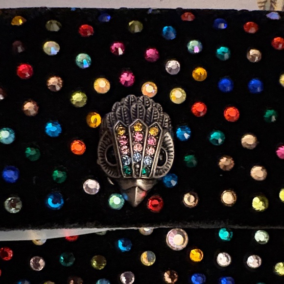 Kurt Geiger Nano Kensington Velvet Rhinestone  Bag NWT - Picture 2 of 7